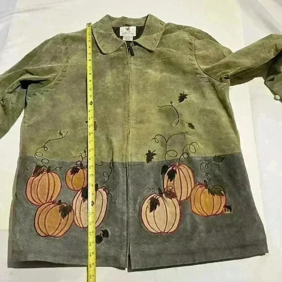 Vintage Quacker Factory Harvest Zip Halloween Pumpkin Leather Jacket Womens 1X - Picture 5 of 15